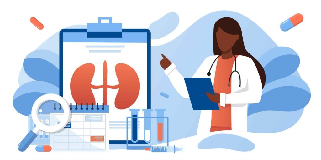 An animation to represent the Five Tests for Kidney Disease