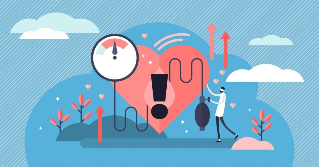 an animation of a blood pressure reading to represent situations that may raise your blood pressure